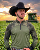 Camisa Agro Brk Camu Verde Long Horn com Proteção Solar UV50+