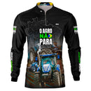 Camisa Agro Brk O Agro Não Para Trator Azul com UV50+