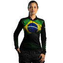 Camisa Agro Feminina Brk Brasil com Proteção Solar UV50+