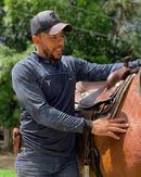 Camisa Agro Brk Camo Long Horn Brasil Azul com Proteção Solar UV50+