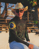 Camisa Agro Brk Camuflada Bandeira do Brasil com Proteção Solar UV50+