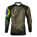 Camisa Agro Brk Camuflada Bandeira do Brasil com Proteção Solar UV50+