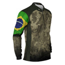 Camisa Agro Brk Camuflada Bandeira do Brasil com Proteção Solar UV50+