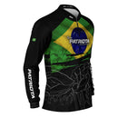 Camisa Agro Brk Básica Patriota Preta Bandeira do Brasil com Proteção UV50+