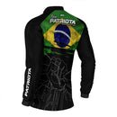 Camisa Agro Brk Básica Patriota Preta Bandeira do Brasil com Proteção UV50+