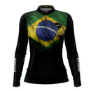 Camisa Agro Feminina Brk Bandeira do Brasil com Proteção Solar UV50+