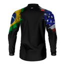 Camisa Agro Brk Bandeira Brasil Estados Unidos com Proteção Solar UV50+
