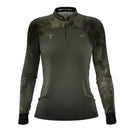 Camisa Feminina Agro Brk Camu Verde Long Horn com Proteção Solar UV50+