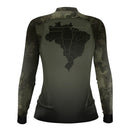 Camisa Feminina Agro Brk Camu Verde Long Horn com Proteção Solar UV50+
