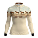 Camisa Agro Feminina BRK Wild horse Bege com Proteção Solar UV50+