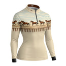 Camisa Agro Feminina BRK Wild horse Bege com Proteção Solar UV50+