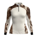 Camisa Agro Feminina BRK Pecuária Cow Print Bege com Proteção Solar UV50+