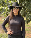 Camisa Térmica Feminina Brk Basic Preta com Proteção Solar UV50+