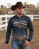 Camisa Agro Brk Clean Bandeira dos EUA com Proteção UV50+