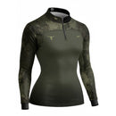 Camisa Feminina Agro Brk Camu Verde Long Horn com Proteção Solar UV50+