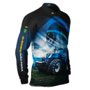 Camisa Agro Brk O Agro Não Para Azul Proteção Solar UV50+